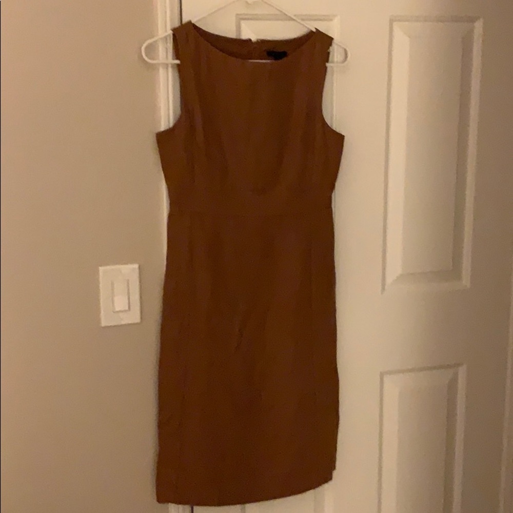 Ann Taylor Linen Sheath Dress (Rusty Tan Brown) - Picture 4 of 4